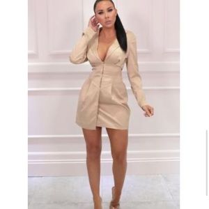 Corset plunge blazer dress